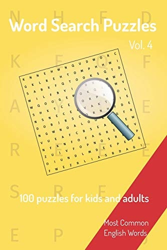 Word Search Puzzles - 100 Puzzles for Kids and Adults Most Common English Words - Easy to Carry - 6x9in - 115 Pages - 100 Puzzles and Solutions