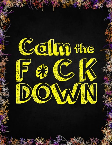 Calm the F * Ck Down An Irreverent Adult Coloring Book with Flowers Falango, Lions, Elephants, Owls, Horses, Dogs, Cats, and Many More