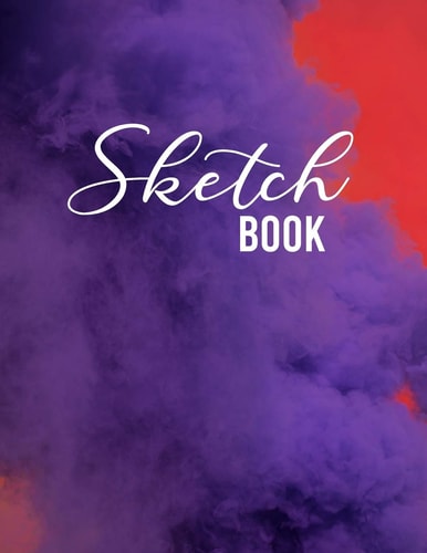 Sketch Book Large Notebook for Drawing, Sketching, Painting, Writing Or Doodling, 110 Pages, 8.5"x11", Abstract Colors Cover (vol.1)