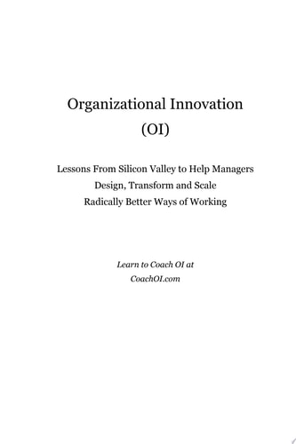 Organizational Innovation Lessons From Silicon Valley to Help Managers Design, Transform and Scale Radically Better Ways of Working