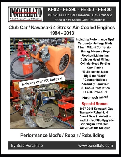 Club Car / Kawasaki 4-Stroke Air-Cooled Engines 1984 - 2013 KF82 - FE290 - FE350 - FE400. Including 1997 - 2013 Gas Transaxle