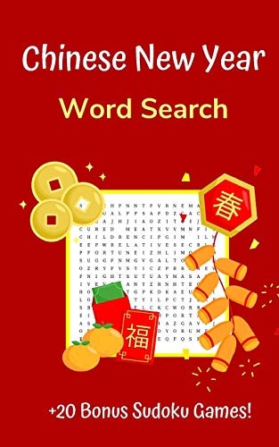 Chinese New Year Word Search Puzzle Book for Adults and Teens with 20+ Games