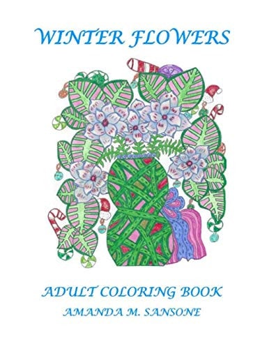 Winter Flowers Adult Coloring Book