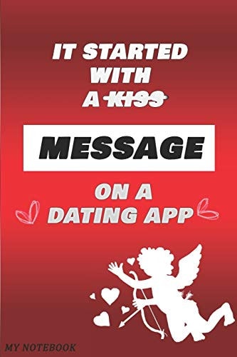 It Started With a Message on a Dating App 6x9 in Low Content Paperback Nice Gift For Lovers