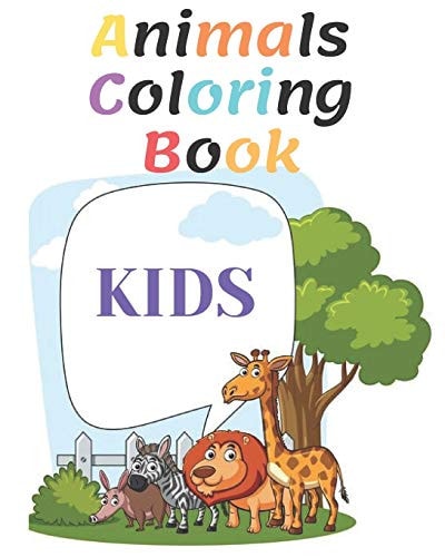 Animals Coloring Book Coloring Pages for Animal Lovers,60 Pages, 8 X 10 Inches,