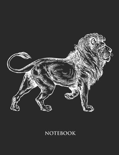 Lion Notebook Hand Writing Notebook - Large (8. 5 X 11 Inches) - 110 Numbered Pages - Black Softcover