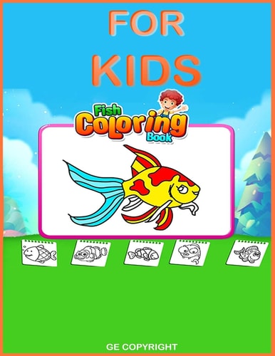Fish Coloring Book for Kids 34 Wonderful Underwater Animals (8,5 X 11)