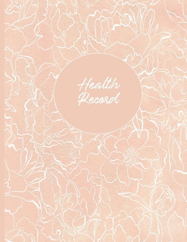 Health Record Daily Home Monitoring of Blood Pressure, Glucose, and Heart Rate, Large Floral Cover