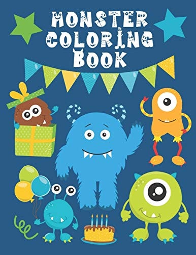 Monster Coloring Book Funny & Cute Little Monsters Easy Fun Color Pages For Kids