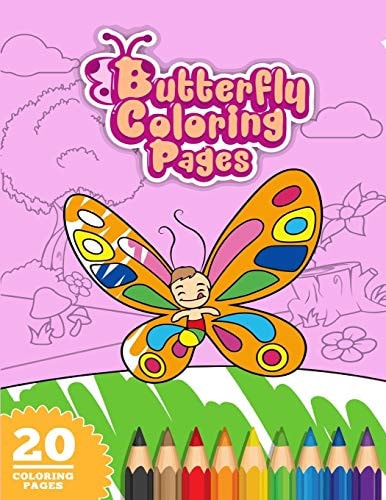 Butterfly Coloring Pages 8x11.5" Coloring Book For Kids