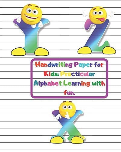 Handwriting Paper for Kids Practicular Alphabet Learning with Fun. : Cursive Writing Book Paper:3-Line and Checkered Writing Sheets for Kids(8x10,52 Pages). Practical and Coloring Workbook for Preschool and Kindergarten Children(Ages 2-4,3-5)