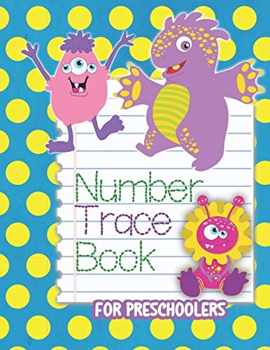 Number Trace Book For Preschoolers Monster Counting Handwriting Trace Workbook For Kids