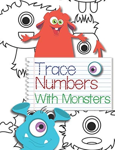 Trace Numbers With Monsters Learn to Print Numbers Counting Workbook For Kids