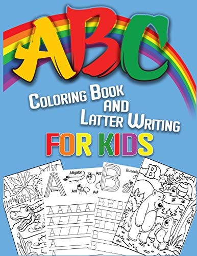 ABC Coloring Book and Latter Writing for Kids High-Quality Black&white Animal Alphabet Coloring Book for Kids, Big and Simple Illustrations