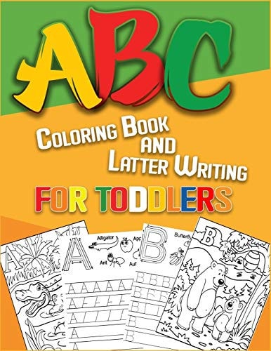 ABC Coloring Book and Latter Writing for Toddlers High-Quality Black&white Animal Alphabet Coloring Book for Kids, Big and Simple Illustrations