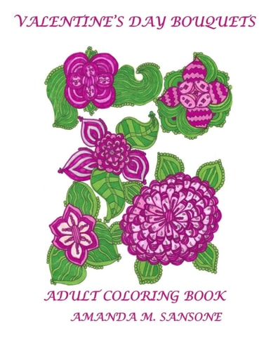 Valentine's Day Bouquets Adult Coloring Book