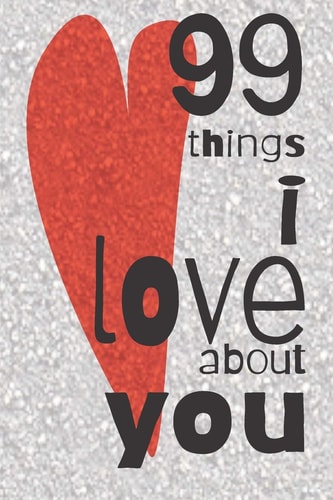 99 Things I Love About You A Valentines Day Gift to Personalise for the One You Love.