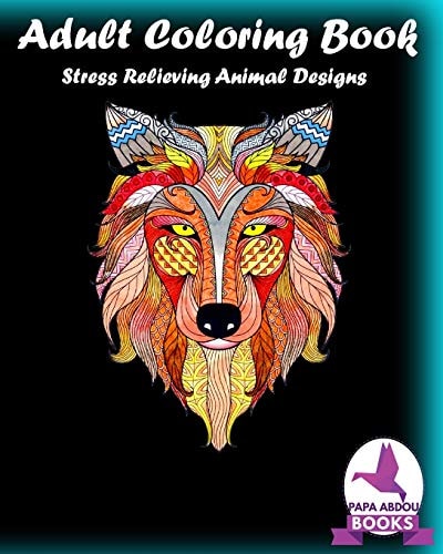 Adult Coloring Book Stress Relieving Animal Designs