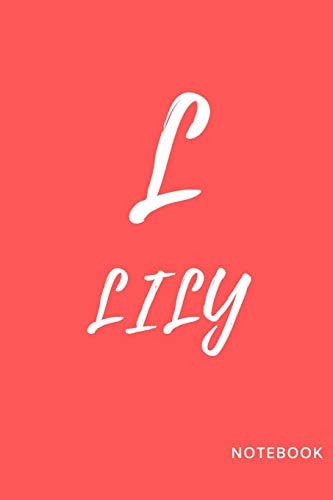 Lily Simple and Basic Well Designed Notebook; Red Pinky Color for Females (women and Girls) Features the Letter L and Customise Only for You Lily. .