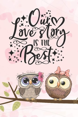 Our Love Story Is The Best Cool Notebook for Owl Lovers Valentine Day Present for Loved One
