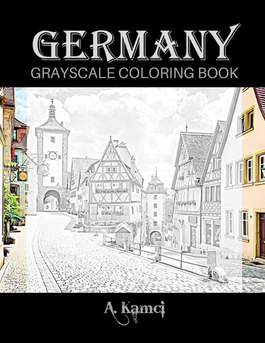 Germany Grayscale Coloring Book Beautiful Images of Buildings and Castles to Color
