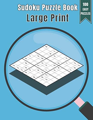 Sudoku Puzzle Book Large Print 100 Puzzles Easy Level with Time and Name Record One Puzzle Per Page Including Solutions