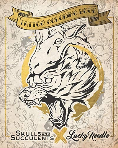 Tattoo Coloring Book A Collaboration of Skulls and Succulents and The Lucky Needle