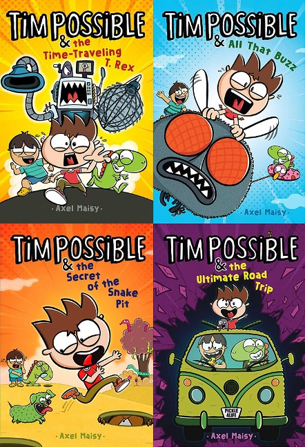 Tim Possible Out-Of-This-World Collected Set: Tim Possible & the Time-Traveling T. Rex; Tim Possible & All That Buzz; Tim Possible & the Secret of the Snake Pit; Tim Possible & the Ultimate Road Trip