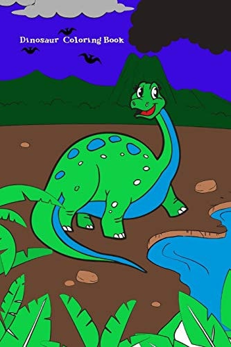 Dinosaur Coloring Book Medium Size 6x9 Inch For Boys and Girls 35 Coloring Pages with Dinosaur Names Included