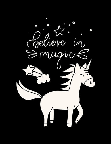 Believe in Magic - (Unicorn and Magic Doodles) (Gift for Kids) Featuring Various Unicorn Designs Filled with Stress Relieving Patterns - Lovely Coloring Book Designed Interior (8.5" X 11") (Coloring Books for Kids)