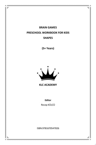 BRAIN GAMES PRESCHOOL WORKBOOK FOR KIDS SHAPES (5+ Years)
