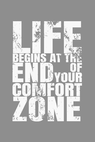 Notizbuch A5 (6X9zoll) Kariert 120 Seiten Life Begins At The End Of Your Comfort Zone
