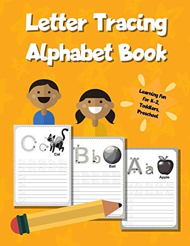 Letter Tracing Alphabet Book ABC Learning Workbook for Kids - Toddlers, Preschool, K-2 - Orange