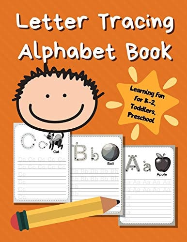 Letter Tracing Alphabet Book ABC Learning Book for Kids - Toddlers, Preschool, K-2 - Orange