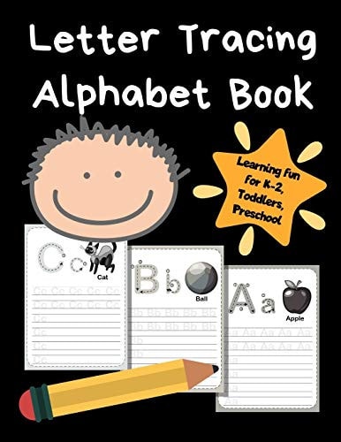 Letter Tracing Alphabet Book ABC Learning Book for Kids - Toddlers, Preschool, K-2 - Black