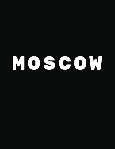 Moscow Black and White Decorative Book to Stack Together on Coffee Tables, Bookshelves and Interior Design - Add Bookish Charm Decor to Your Home - Stack Deco Books Together to Create Your Unique Fashion Design Style - Moscow