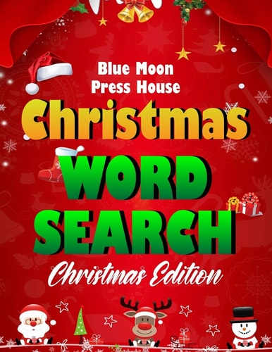 Christmas Word Search. Easy Large Print Puzzle Book for Adults, Kids & Everyone for the 25 Days of Christmas.