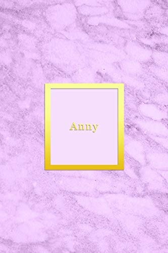 Anny Custom Dot Grid Diary for Girls - Cute Personalised Gold and Marble Diaries for Women - Sentimental Keepsake Note Book Idea - Unique Light Pink Colour Pattern