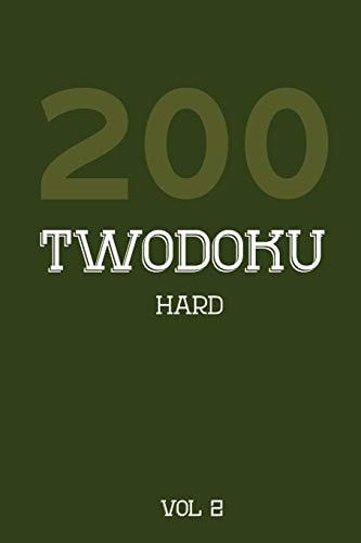 200 Twodoku Hard Vol 2 Two Overlapping Sudoku, Puzzle Booklet, 2 Puzzles Per Page