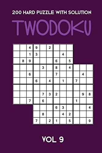 200 Hard Puzzle With Solution Twodoku Vol 9 Two Overlapping Sudoku, Puzzle Booklet, 2 Puzzles Per Page