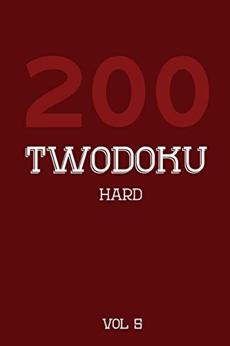 200 Twodoku Hard Vol 5 Two Overlapping Sudoku, Puzzle Booklet, 2 Puzzles Per Page