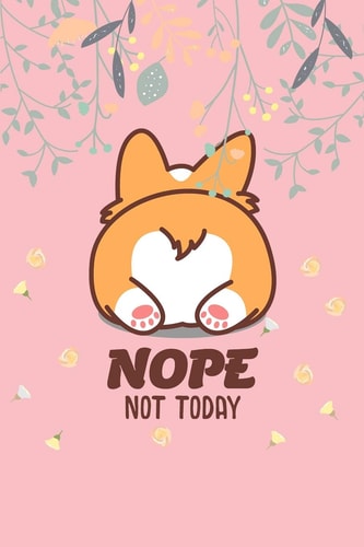 Nope Not Today Corgi Butt-Funny Lazy Diary-Notebook- 6x9 120 Pages Cute Gift For Girl-Women Dogs Lover, Pet Owner