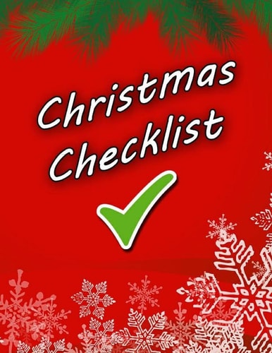 Christmas Cheklist 8. 5 X11 Inches 50 Pages