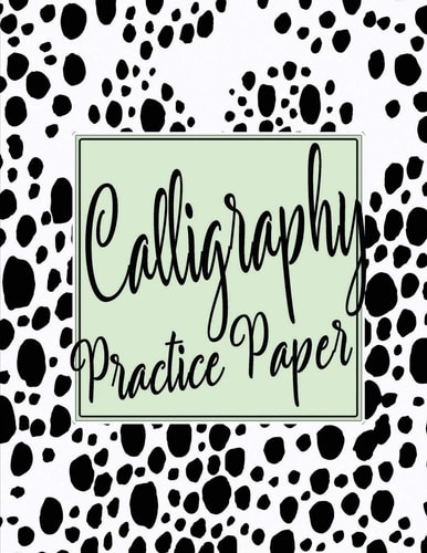Calligraphy Practice Sheets Workbook of Slanted Grid Calligraphy Paper - Modern Calligraphy Handwriting for Beginners - Black Dots