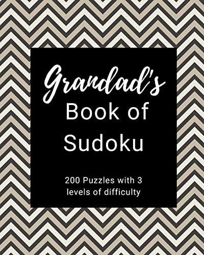 Grandad's Sudoku 200 Puzzles, One Per Page, 3 Different Levels