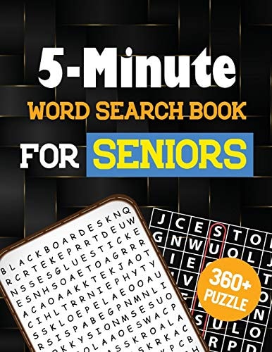 5-Minute Word Search Book for Senior 360+ Large-Print Christmas Word Search Puzzle, Exercise Your Brain, Holiday Fun for Adults