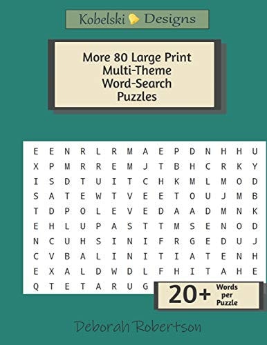 More 80 Large Print Multi-Theme Word-Search Puzzles Challenging Word Searches To Exercise The Mind