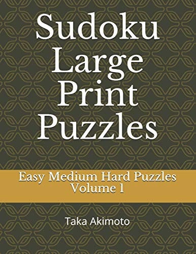 Sudoku Large Print Puzzles Easy Medium Hard Puzzles