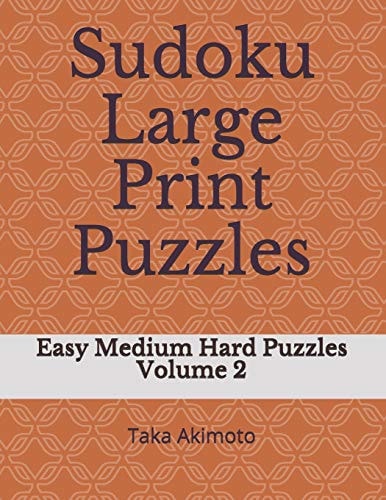 Sudoku Large Print Puzzles Easy Medium Hard Puzzles