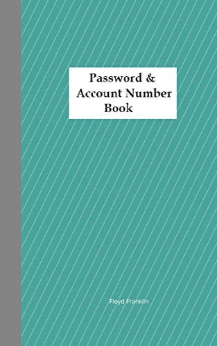 Password and Account Number Book Never Forget the Password Again
